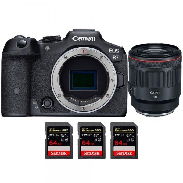 Canon EOS R7 + RF 50mm F1.2 L USM + 3 SanDisk 64GB Extreme PRO UHS-II SDXC 300 MB/s - Camara mirrorless-2