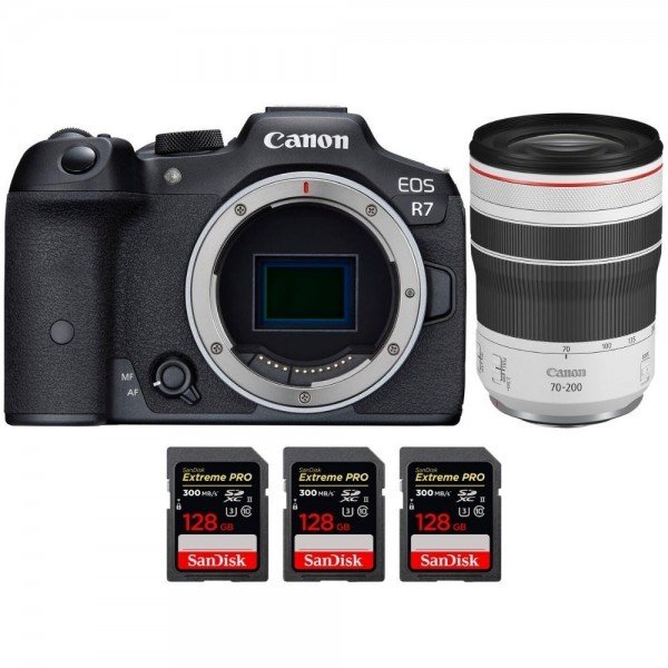 Canon EOS R7 + RF 70-200mm F4 L IS USM + 3 SanDisk 128GB Extreme PRO UHS-II SDXC 300 MB/s-2