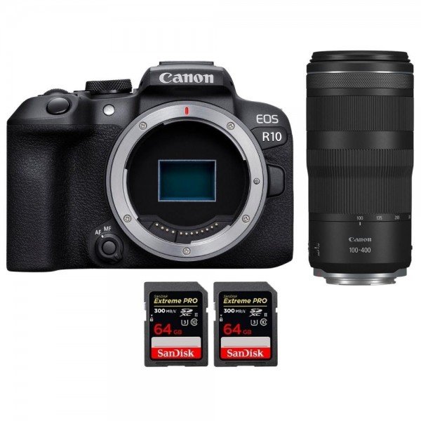 Canon EOS R10 + RF 100-400mm F5.6-8 IS USM + 2 SanDisk 64GB Extreme PRO UHS-II SDXC 300 MB/s - Camara evil APS-C-2