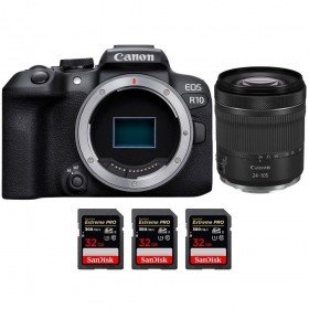 Canon EOS R10 + RF 24-105mm F4-7.1 IS STM + 3 SanDisk 32GB Extreme PRO UHS-II SDXC 300 MB/s - Camara evil APS-C-2