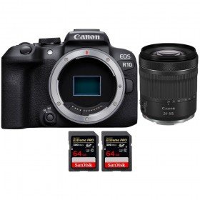 Canon EOS R10 + RF 24-105mm F4-7.1 IS STM + 2 SanDisk 64GB Extreme PRO UHS-II SDXC 300 MB/s - Camara evil APS-C-2