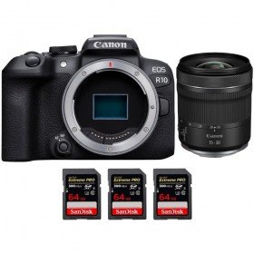 Canon EOS R10 + RF 15-30mm F4.5-6.3 IS STM + 3 SanDisk 64GB Extreme PRO UHS-II SDXC 300 MB/s - Camara evil APS-C-2
