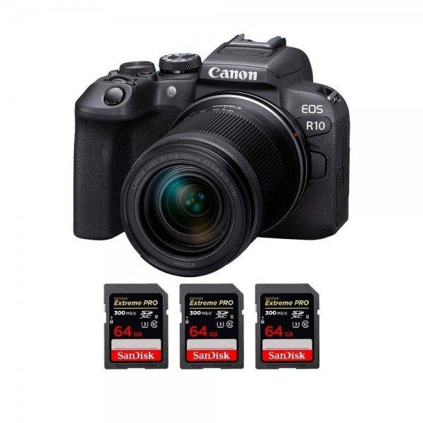 Canon EOS R10 + RF-S 18-150mm F4.5-6.3 IS STM + 3 SanDisk 64GB Extreme PRO UHS-II SDXC 300 MB/s APS-C-2
