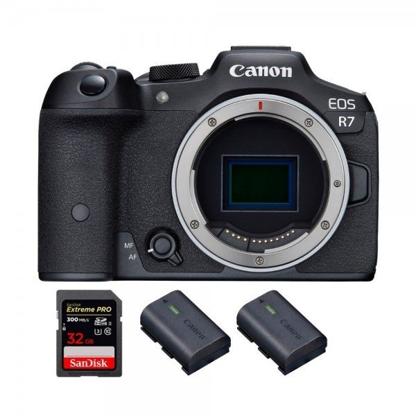 Canon EOS R7 + 1 SanDisk 32GB Extreme PRO UHS-II SDXC 300 MB/s + 2 Canon LP-E6NH - Camara mirrorless-2