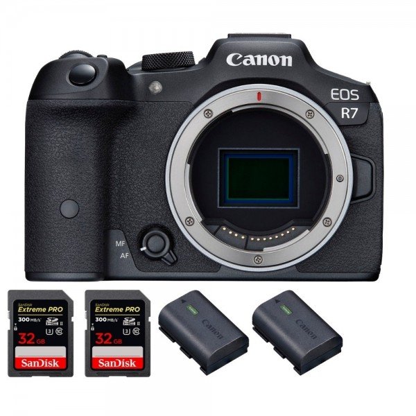 Canon EOS R7 + 2 SanDisk 32GB Extreme PRO UHS-II SDXC 300 MB/s + 2 Canon LP-E6NH - Camara mirrorless-2