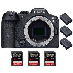 Canon EOS R7 + 3 SanDisk 32GB Extreme PRO UHS-II SDXC 300 MB/s + 3 Canon LP-E6NH - Camara mirrorless-2