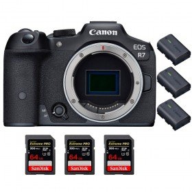 Canon EOS R7 + 3 SanDisk 64GB Extreme PRO UHS-II SDXC 300 MB/s + 3 Canon LP-E6NH - Camara mirrorless-2
