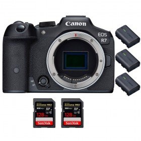 Canon EOS R7 + 2 SanDisk 128GB Extreme PRO UHS-II SDXC 300 MB/s + 3 Canon LP-E6NH - Camara mirrorless-2