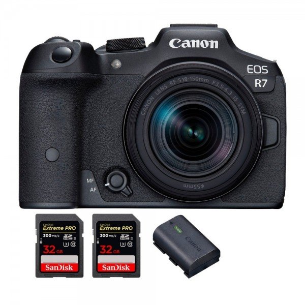 Canon EOS R7 + RF-S 18-150mm STM + 2 SanDisk 32GB Extreme PRO UHS-II SDXC 300 MB/s + 1 Canon LP-E6NH - Camara mirrorless-2