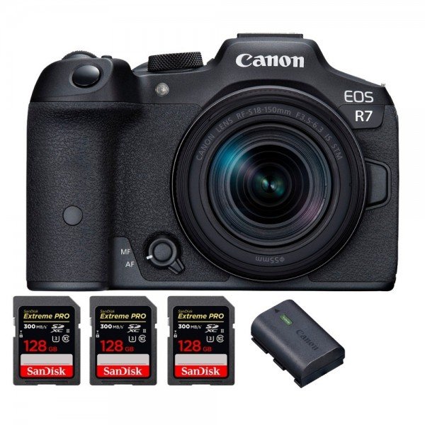 Canon EOS R7 + RF-S 18-150mm STM + 3 SanDisk 128GB Extreme PRO UHS-II SDXC 300 MB/s + 1 Canon LP-E6NH - Camara mirrorless-2