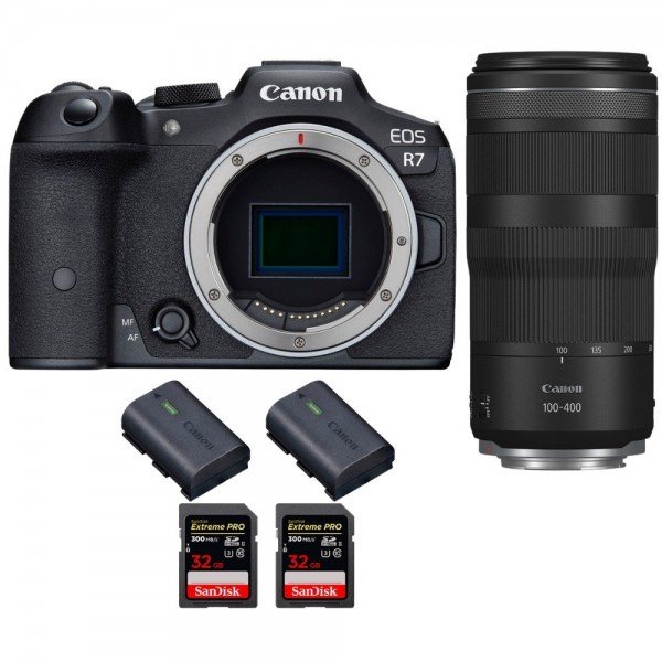 Canon EOS R7 + RF 100-400mm IS + 2 SanDisk 32GB Extreme PRO UHS-II SDXC 300 MB/s + 2 Canon LP-E6NH - Camara mirrorless-2