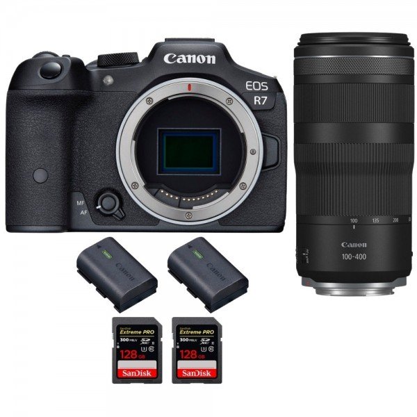 Canon EOS R7 + RF 100-400mm IS + 2 SanDisk 128GB Extreme PRO UHS-II SDXC 300 MB/s + 2 Canon LP-E6NH - Camara mirrorless-2