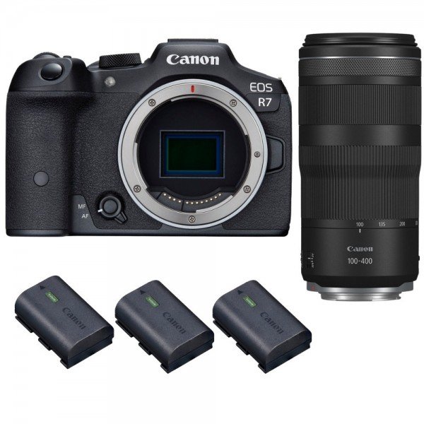 Canon EOS R7 + RF 100-400mm IS + 3 Canon LP-E6NH-2