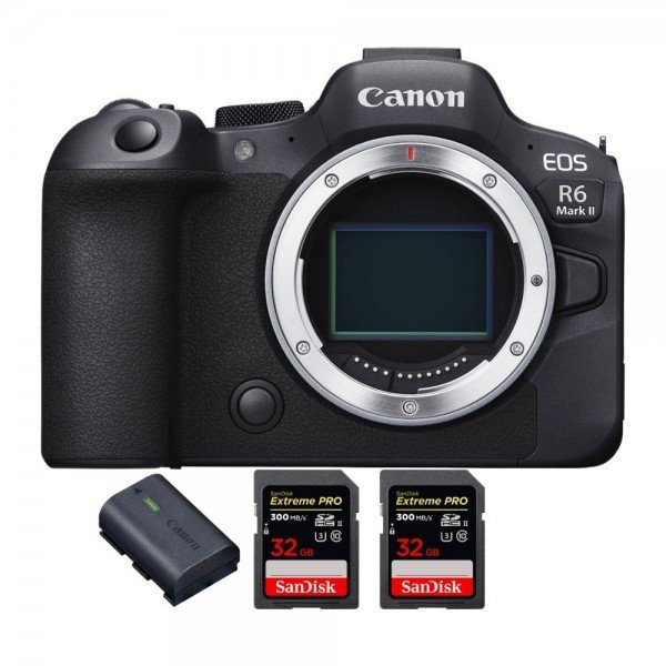 Canon EOS R6 Mark II + 2 SanDisk 32GB Extreme PRO UHS-II 300 MB/s + 1 Canon LP-E6NH-2
