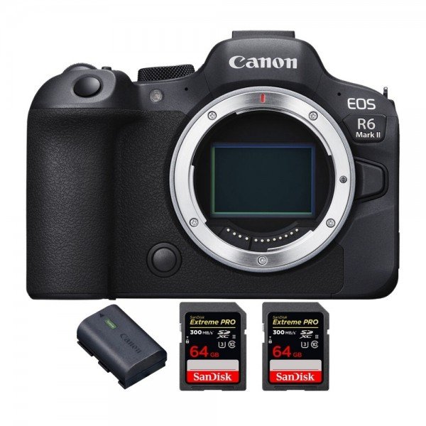 Canon EOS R6 Mark II + 2 SanDisk 64GB Extreme PRO UHS-II 300 MB/s + 1 Canon LP-E6NH - Camara mirrorless-2