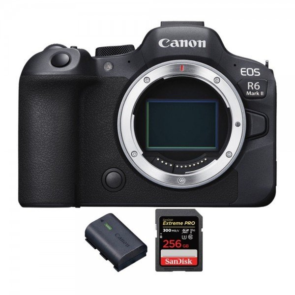 Canon EOS R6 Mark II + 1 SanDisk 256GB Extreme PRO UHS-II 300 MB/s + 1 Canon LP-E6NH - Full Frame Mirrorless Camera-2