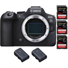 Canon EOS R6 Mark II + 3 SanDisk 64GB Extreme PRO UHS-II 300 MB/s + 2 Canon LP-E6NH - Full Frame Mirrorless Camera-2