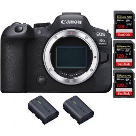 Canon EOS R6 Mark II + 3 SanDisk 128GB Extreme PRO UHS-II 300 MB/s + 2 Canon LP-E6NH - Full Frame Mirrorless Camera-2