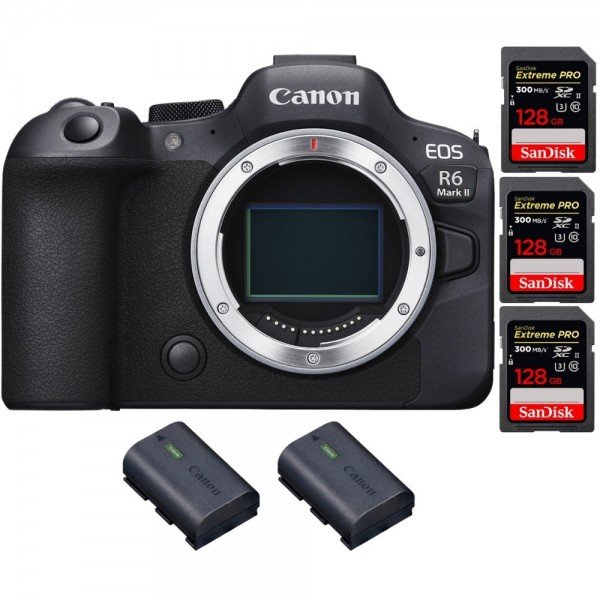 Canon EOS R6 Mark II + 3 SanDisk 128GB Extreme PRO UHS-II 300 MB/s + 2 Canon LP-E6NH - Camara mirrorless-2