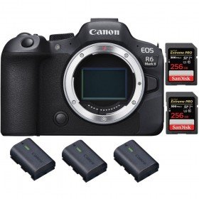 Canon EOS R6 Mark II + 2 SanDisk 256GB Extreme PRO UHS-II 300 MB/s + 3 Canon LP-E6NH - Full Frame Mirrorless Camera-2