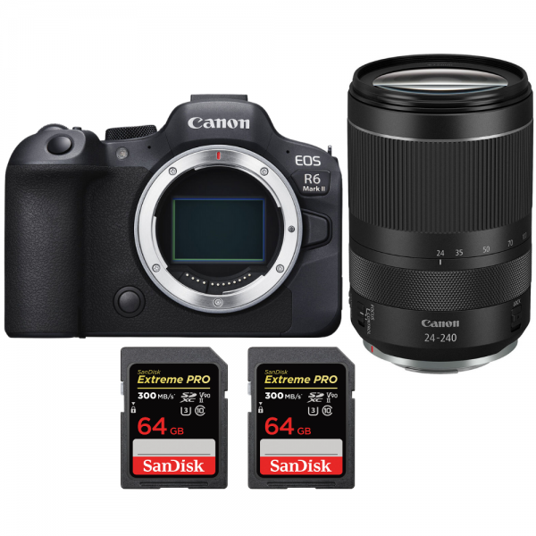 Canon EOS R6 Mark II + RF 24-240mm f/4-6.3 IS USM + 2 SanDisk 64GB Extreme PRO UHS-II SDXC 300 MB/s-2