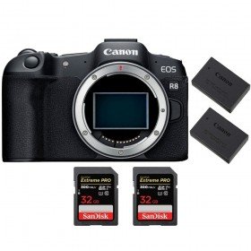 Canon EOS R8 + 2 SanDisk 32GB Extreme PRO UHS-II SDXC 300 MB/s + 2 Canon LP-E17-2