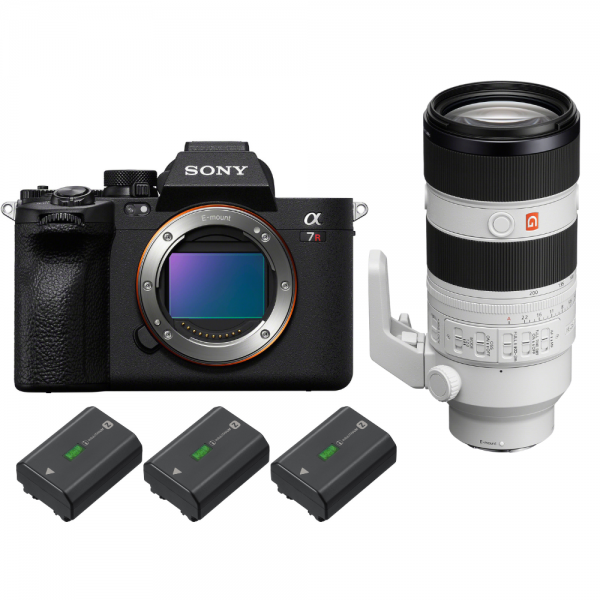 Sony A7R V + FE 70-200 mm f/2,8 GM OSS II + 3 Sony NP-FZ100-2