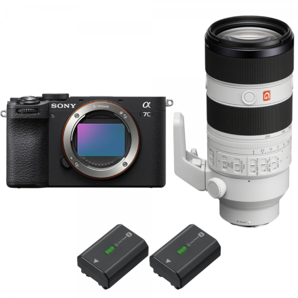 Sony A7C II Black + FE 70-200mm f/2.8 GM OSS II + 2 Sony NP-FZ100-2