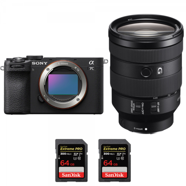 Sony A7C II Black + FE 24-105mm f/4 G OSS + 2 SanDisk 64GB Extreme PRO UHS-II SDXC 300 MB/s-2