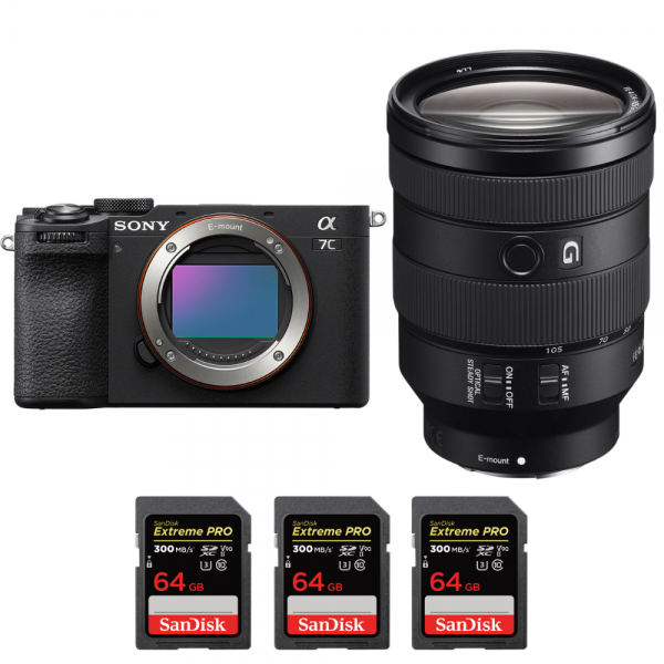 Sony A7C II Noir + FE 24-105mm f/4 G OSS + 3 SanDisk 64GB Extreme PRO UHS-II SDXC 300 MB/s-2