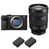 Sony A7C II Noir + FE 24-105mm f/4 G OSS + 2 Sony NP-FZ100-2