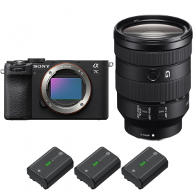 Sony A7C II Noir + FE 24-105mm f/4 G OSS + 3 Sony NP-FZ100-2