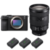 Sony A7C II Noir + FE 24-105mm f/4 G OSS + 3 Sony NP-FZ100-2