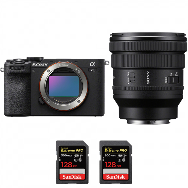 Sony A7C II Black + FE PZ 16-35mm f/4 G + 2 SanDisk 128GB Extreme PRO UHS-II SDXC 300 MB/s-2