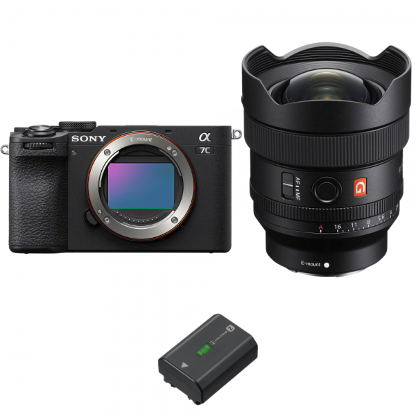 Sony A7C II Black + FE 14mm f/1.8 GM + 1 Sony NP-FZ100-2