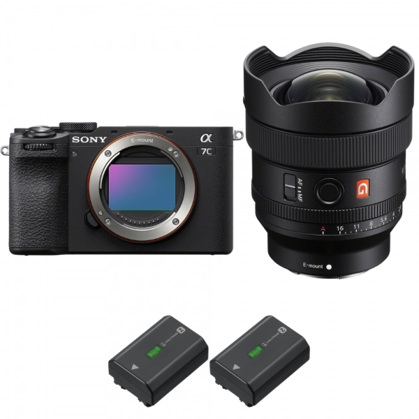 Sony A7C II Black + FE 14mm f/1.8 GM + 2 Sony NP-FZ100-2