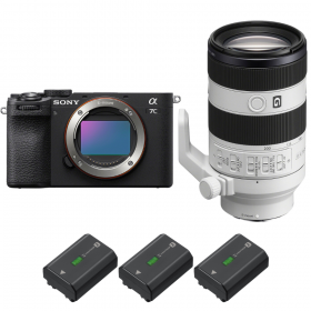 Sony A7C II Noir + FE 70-200mm f/4 Macro G OSS II + 3 Sony NP-FZ100-2