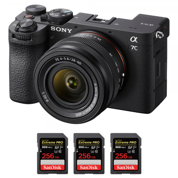 Sony A7C II Black + FE 28-60mm f/4-5.6 + 3 SanDisk 256GB Extreme PRO UHS-II SDXC 300 MB/s-2