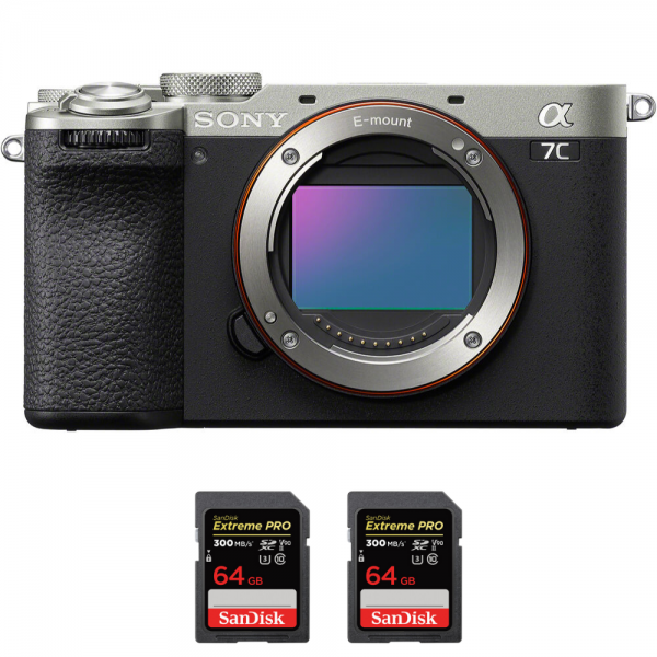 Sony A7C II Silver + 2 SanDisk 64GB Extreme PRO UHS-II SDXC 300 MB/s-2