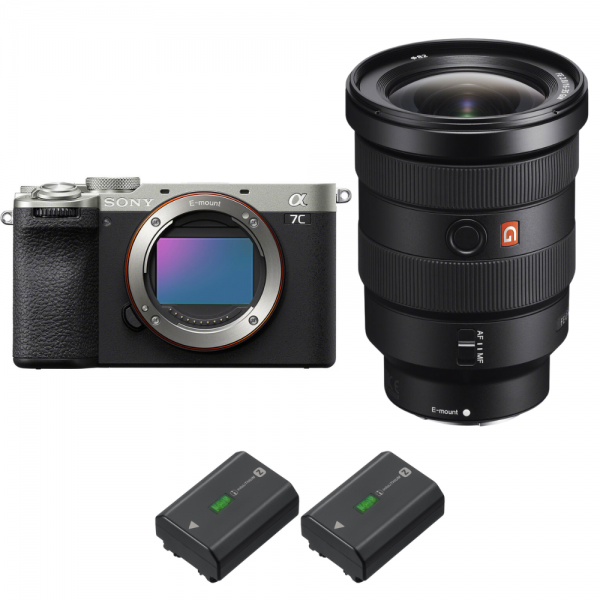 Sony A7C II Silver + FE 16-35mm f/2.8 GM + 2 Sony NP-FZ100-2