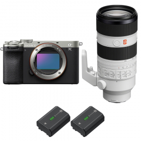 Sony A7C II Plata + FE 70-200mm f/2.8 GM OSS II + 2 Sony NP-FZ100-2