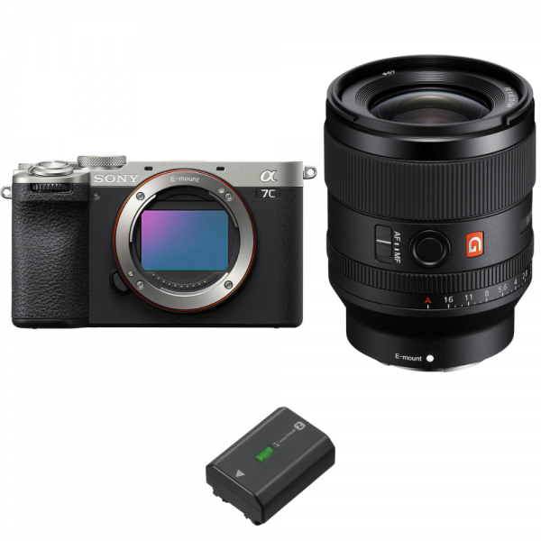 Sony A7C II Plata + FE 35mm f/1.4 GM + 1 Sony NP-FZ100-2