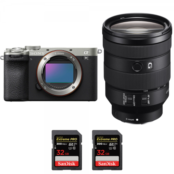 Sony A7C II Silver + FE 24-105mm f/4 G OSS + 2 SanDisk 32GB Extreme PRO UHS-II SDXC 300 MB/s-2