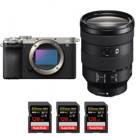Sony A7C II Silver + FE 24-105mm f/4 G OSS + 3 SanDisk 128GB Extreme PRO UHS-II SDXC 300 MB/s-2