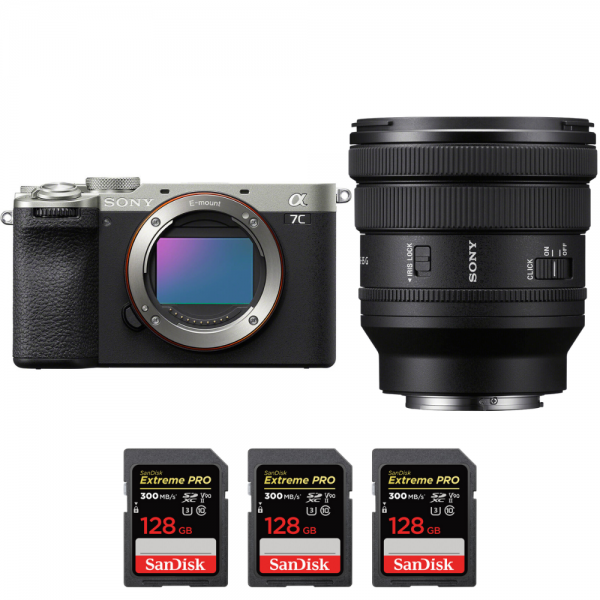 Sony A7C II Silver + FE PZ 16-35mm f/4 G + 3 SanDisk 128GB Extreme PRO UHS-II SDXC 300 MB/s-2