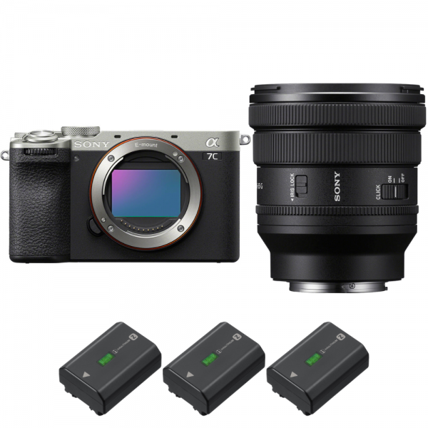 Sony A7C II Plata + FE PZ 16-35mm f/4 G + 3 Sony NP-FZ100-2