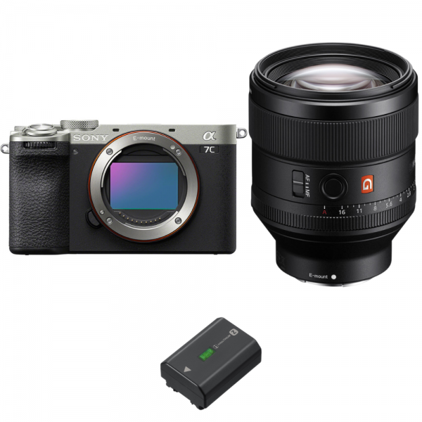 Sony A7C II Silver + FE 85mm f/1.4 GM + 1 Sony NP-FZ100-2