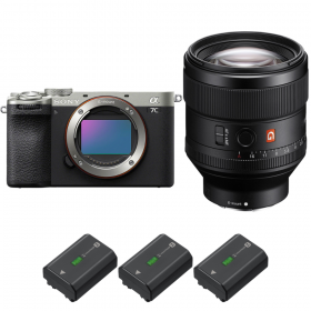 Sony A7C II Silver + FE 85mm f/1.4 GM + 3 Sony NP-FZ100-2