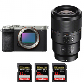 Sony A7C II Silver + FE 90mm f/2.8 Macro G OSS + 3 SanDisk 32GB Extreme PRO UHS-II SDXC 300 MB/s-2