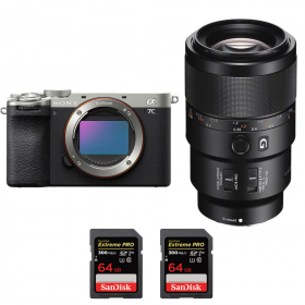 Sony A7C II Silver + FE 90mm f/2.8 Macro G OSS + 2 SanDisk 64GB Extreme PRO UHS-II SDXC 300 MB/s-2